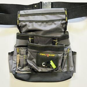 Magno Grip 10-Pocket Tool Pouch with Magnetic Storage & Hammer Loop For Belt New